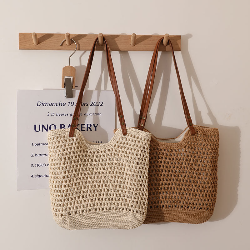 Lady's hollow cotton woven bag