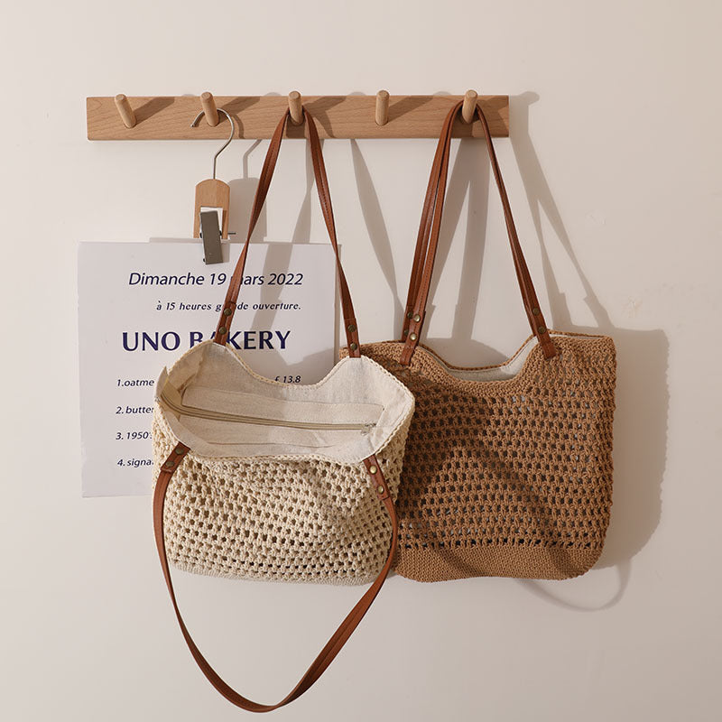 Lady's hollow cotton woven bag