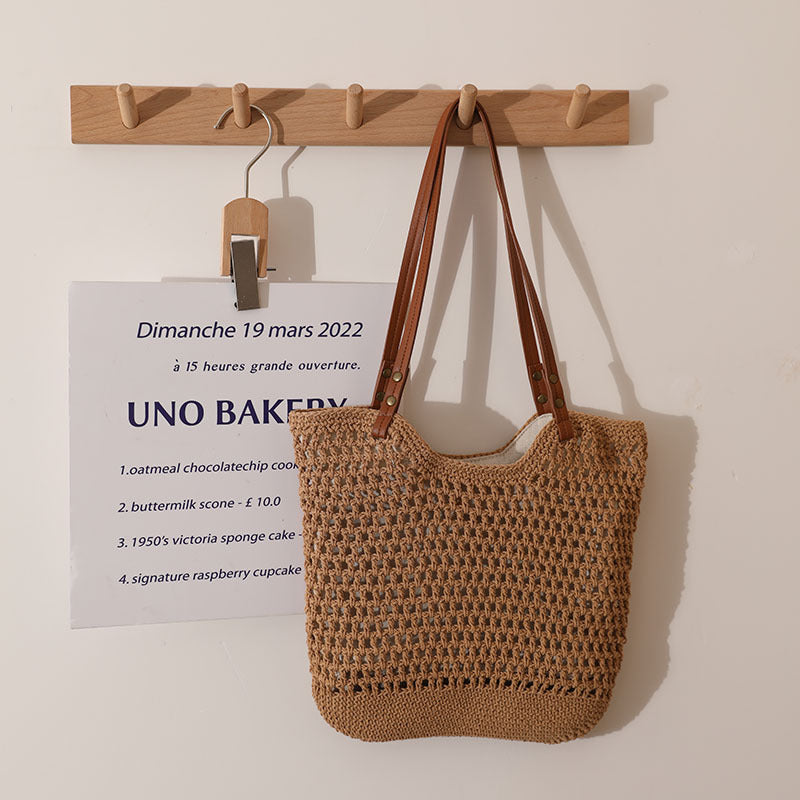 Lady's hollow cotton woven bag